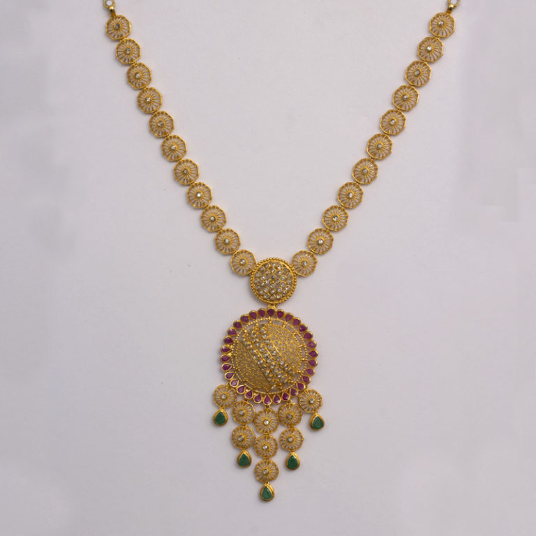 Mgdm Precious Stone Bridal Necklace Mahalaxmi Jewels