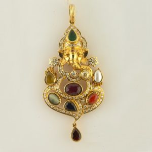 MGDM - DIAMOND AND NAVARATHNAM WITH GANESH PENDANT
