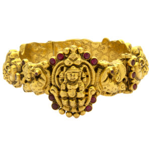 MGDM -  BLACK ANTIQUE REAL  NAGAS STONE BANGLE WITH SCREW