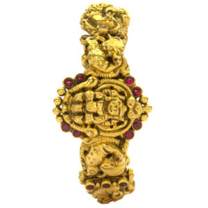 MGDM -  BLACK ANTIQUE REAL  NAGAS STONE BANGLE WITH SCREW