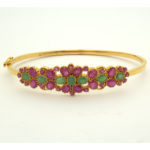 MGDM - RUBY AND EMERALD BRIDAL KADA OVAL WITH LOCK