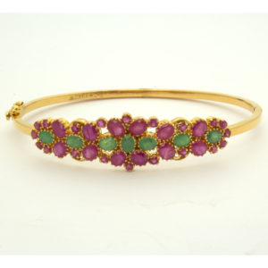 MGDM - RUBY AND EMERALD BRIDAL KADA OVAL WITH LOCK