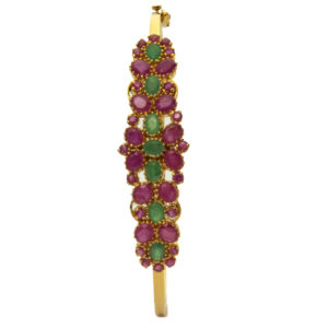 MGDM - RUBY AND EMERALD BRIDAL KADA OVAL WITH LOCK