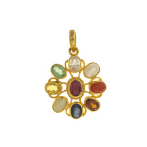 MGDM - PRECIOUS NAVARATHA STONES BRIDAL PENDANT