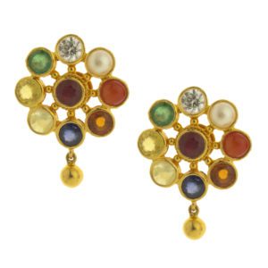 MGDM - PRECIOUS STONE NAVARATNA BRIDAL DROPS