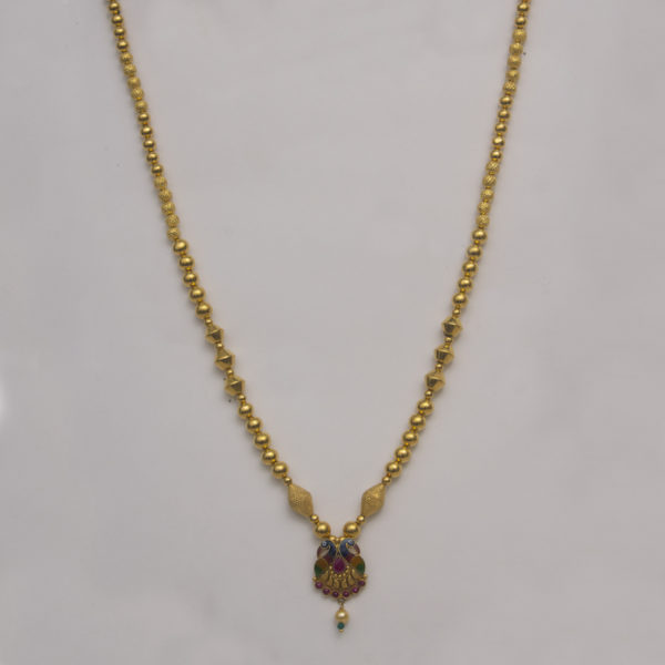 MGDM - KOLAPURI WAX INSIDE STONE NECKLACE