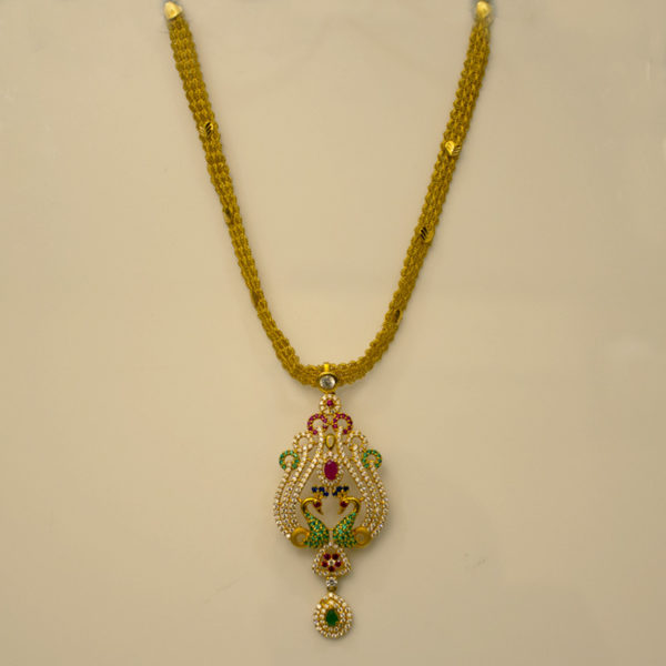 MGDM- MESH STONE PENDANT NECKLACE