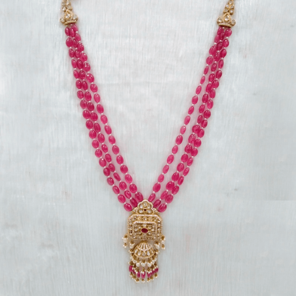 MGDM - MULTI ROW PRECIOUS BEADS BRIDAL NECKLACE