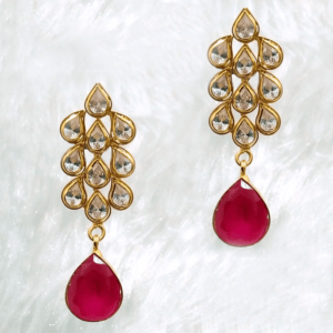 MGDM - RED POLISH STONE BRIDAL CHANDBALI MGDM - RED POLISH STONE BRIDAL CHANDBALI