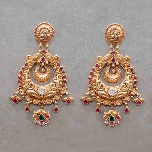 MGDM - RED POLISH STONE BRIDAL CHANDBALI