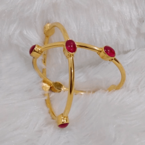 MGDM - RED POLISH STONE BRIDAL CHANDBALI