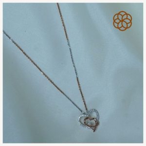 MGDM -DIAMOND STUDDED OPEN SETTING PENDANT WITH CHAIN