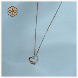 MGDM - DIAMOND STUDDED OPEN SETTING PENDANT WITH CHAIN