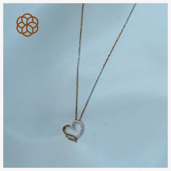 MGDM - DIAMOND STUDDED OPEN SETTING PENDANT WITH CHAIN
