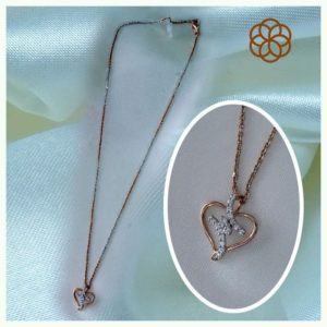 MGDM - DIAMOND STUDDED OPEN SETTING PENDANT WITH CHAIN