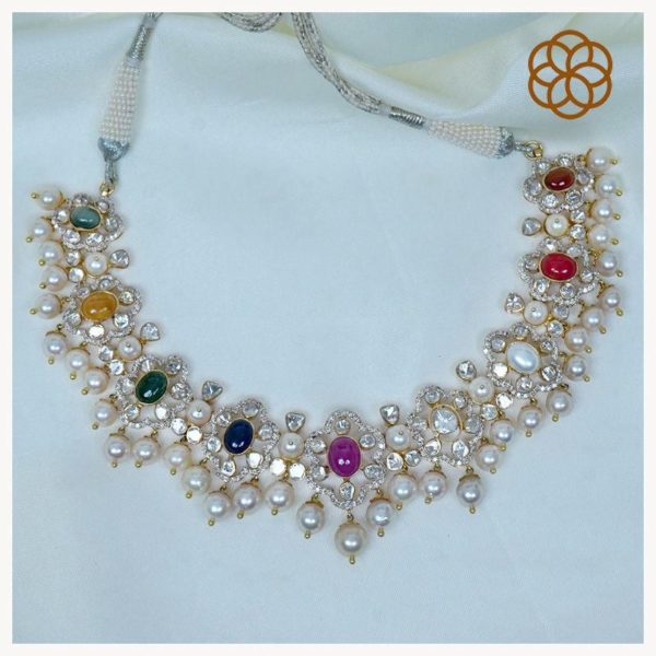 MGDM - DIAMOND STUDDED OPEN SETTING NECKLACE