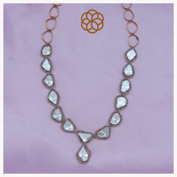 MGDM - DIAMOND STUDDED OPEN SETTING NECKLACE