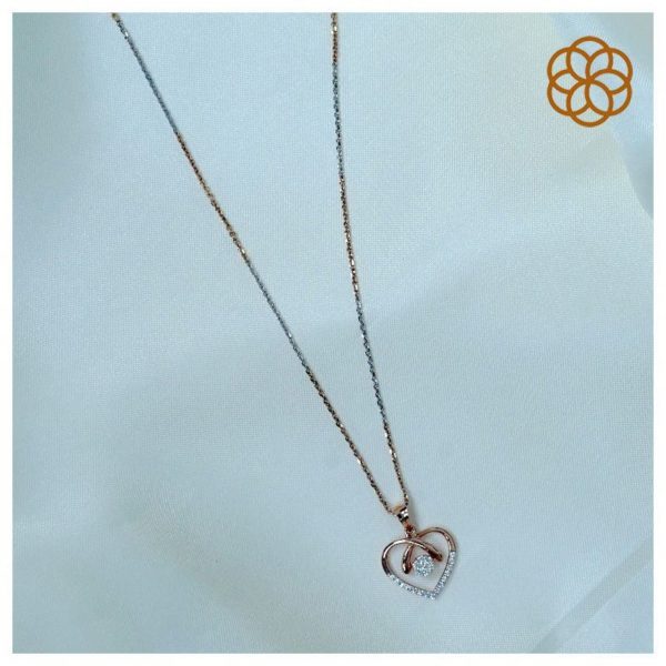 MGDM - DIAMOND STUDDED OPEN SETTING PENDANT WITH CHAIN