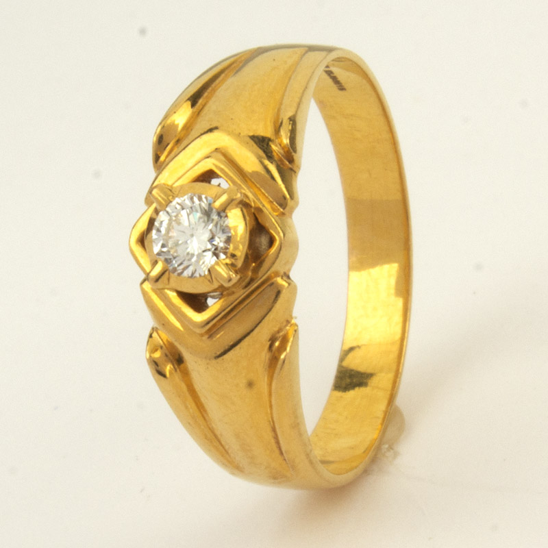 Buy quality Gold Single Stone Casting Gents Ring in Ahmedabad