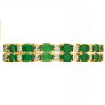 MGDM - DIAMOND AND EMERALD OPEN SETTING BANGLE