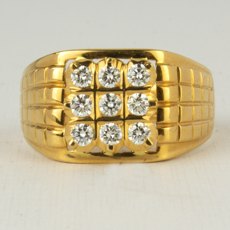 14k White Gold Mens Brilliant round cut 9-Stone Diamond Ring .25 Carats -  Walmart.com